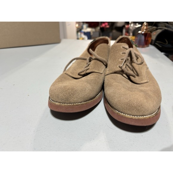 Womens Bass Oxford Tan Denise Suede Buc Leather Red Sole Size 10 Shoes - Picture 4 of 6